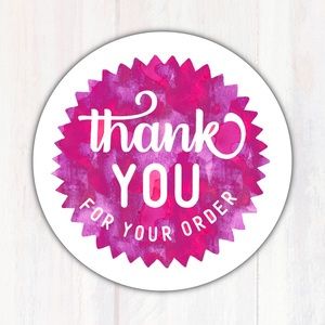 100 2” Thank You for Your Order Shop Stickers Labels for Posh Sellers